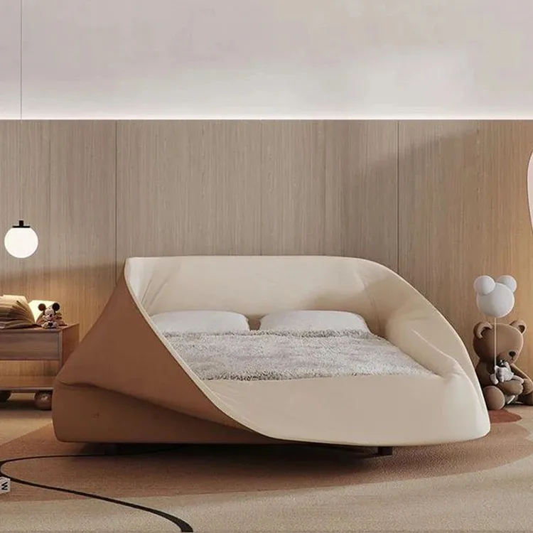 इटैलियन लैगो बर्ड नेस्ट बेड इटैलियन मास्टर बेडरूम पैरेंट-चाइल्ड क्वीन बेड आधुनिक सरल डिजाइनर डबल बेड
