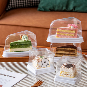 Cấp thực phẩm tam giác bánh hình tùy chỉnh vật nuôi nhựa lát bánh món tráng miệng bánh pho mát container Takeaway hộp để đóng gói - Product Image 6