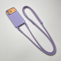 Étui de téléphone portable en TPU souple avec cordon long et doublure en tissu pour iPhone 17 Pro Max, pour femme