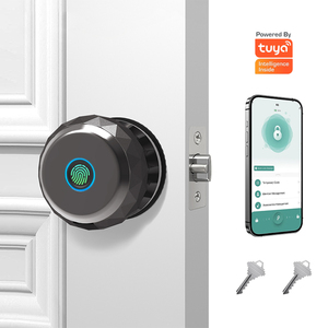Kunci pintu pintar sidik jari, tombol pintu pintar dengan kontrol aplikasi Tuya, kunci kenop sidik jari cetak - Product Image 1