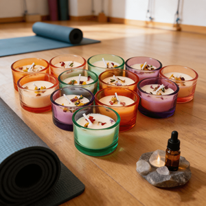 Zijin Mother <strong>S</strong> Day Dried Flower Candles Plant Wax 4 to 8 Hours Burn 5 Colors for Gift Home Decor - Product Image 1