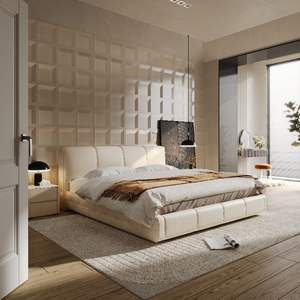 <span class=keywords><strong>Lit</strong></span> <span class=keywords><strong>de</strong></span> style moderne Yisi, taille king, avec revêtement en cuir véritable et cadre en bois, meubles <span class=keywords><strong>de</strong></span> <span class=keywords><strong>maison</strong></span> pour chambre à coucher - Product Image 5