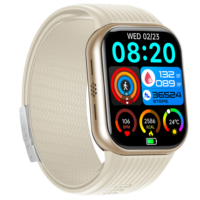 Reloj Inteligente con Bomba de Aire Magnética de Silicona Cuadrada, Pantalla AMOLED, Monitoreo de Presión Arterial y Frecuencia Cardíaca en Tiempo Real