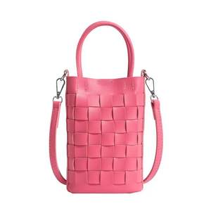Factory Online Shopping Fashion Woven PU Leather Woman Mobile <b>Phone</b> <b>Bags</b> New Design Summer <b>Lady</b> PU <b>Phone</b> <b>Bags</b> Handed - Product Image 5