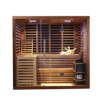 Cabine de sauna infrarouge électrique moderne et étanche KLAFIN pour extérieur, villa, construction en bois massif, contrôle numérique
