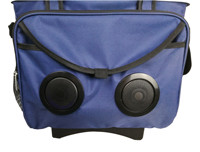 Glacière portable à roulettes 18L en plastique avec fonction haut-parleur, rétention de glace, logo personnalisé pour usage extérieur, vin, nourriture et canettes