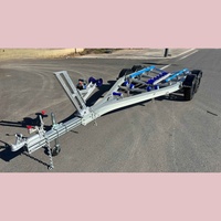 Remorque pour bateau en aluminium de 5,9 m, essieu tandem, plateaux en polyéthylène, frein hydraulique, capacité de charge de 1600 kg, adaptée aux bateaux de 5 m