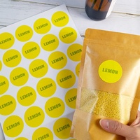 Adhésif imperméable à l'eau impression personnalisée cercle rond logo étiquette autocollants vinyle papier autocollant feuilles pour bouteille Kraft sacs emballage