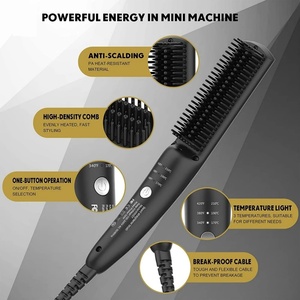 Cepillo Alisador de Cabello Eléctrico de Cerámica, Plancha de Pelo con Peine Estilizador para Uso Doméstico y Hotelero, Peine de Iones Negativos para Hombres - Product Image 2