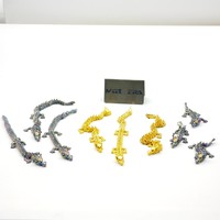 Dragon doré élégant en métal, impression 3D, jouets texturés 3D, alliage de cuivre bronze, acier inoxydable, usinage CNC, design 3D de dragon raffiné