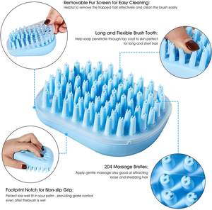 Umwelt freundliche weiche Silikon Hund Katze Bade dusche Massage bürste Haustier bedarf Pflege produkte bestückt und nachhaltig - Product Image 5