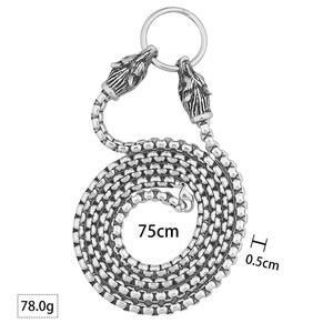 Collares de Acero Inoxidable para Hombre, Estilo Retro, Collares de Lobo a la Moda, Cadena con Colgante de Animal, Joyería Masculina - Product Image 3