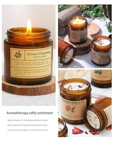 Bougies parfumées de luxe faites à la main en gros, petit pot marron, cire de soja, aromathérapie, pour chambre à coucher, aide au sommeil, Fête des Pères, Nouvel An