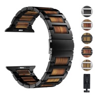 Bracelet de montre en bois avec composants en acier inoxydable, attache rapide, bracelet de montre connectée, fabricant OEM ODM personnalisé
