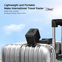 OULITRAVEL 2A2C 17,5 W con enchufes EU US AUS UK para carga USB Cargador de pared de 4 puertos Adaptador de viaje universal de escritorio múltiple