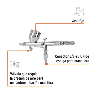 Pistolet aérographe professionnel à alimentation par gravité avec buse de 0,3 mm, vitesse réglable, commande à double action, gobelet en aluminium de 7 cc, portable - Product Image 3