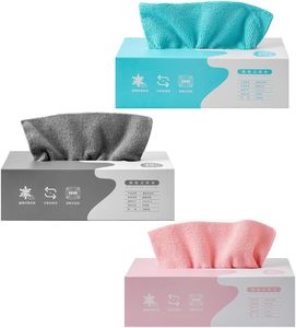 Chiffons en microfibre réutilisables 7,9" x 7,9" sans bords, serviettes en tissu éponge, 20 chiffons de nettoyage en microfibre en boîte - Product Image 5