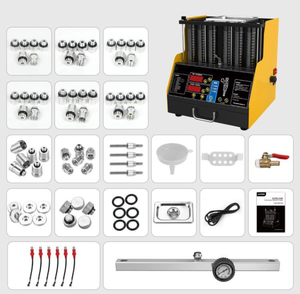 Máquina de Prueba y Limpieza de <span class=keywords><strong>Inyectores</strong></span> de Combustible Ultrasónica con Función de Calentamiento para Motores de 4 Cilindros Amarilla y Negra - Product Image 5