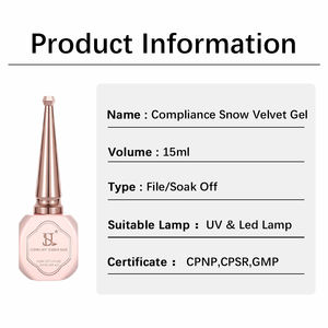 Esmalte de Uñas en Gel Terciopelo Nieve Curado UV, Libre de Hema, TPO, MEHQ, Retirable en Remojo, Cumple con Normativas, Suministros de Arte de Uñas OEM/ODM con Logotipo Personalizado - Product Image 2