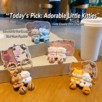Gantungan Kunci Magnetik Pasangan Hewan Resin Lucu Grosir, Liontin Boneka Kawaii CP, Aksesoris Tas untuk Hadiah Kekasih, Aksesoris Ransel