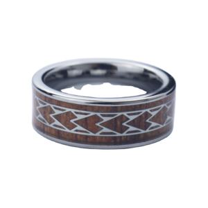 Poya หัวหอกดีไซน์ใหม่แหวนทังสเตนคาร์ไบด์ฝังไม้ Koa - Product Image 1