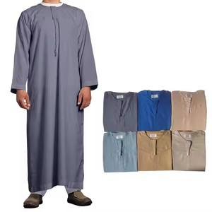 Jubbah Thobe Homme Manches Longues Abaya Emirati Thobe pour Homme Caftan Musulman Arabie Saoudite <span class=keywords><strong>Djellaba</strong></span> Islam Vêtements Robe de Prière Afghan - Product Image 1