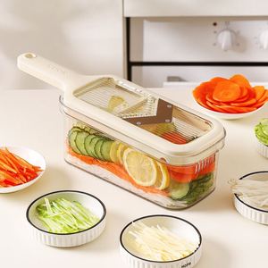 Multi-Purpose Manual Kitchen Slicer-No-Blade Safe 6-Piece <b>Vegetable</b> <b>Cutter</b> for Shredding Grating & Julienne Slicing - Product Image 1