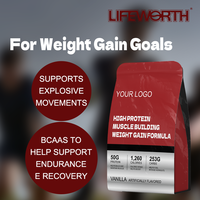 LIFEWORTH Poudre de protéines pour gain de poids sérieux Vitamine C Zinc et vitamine D pour le soutien immunitaire