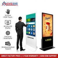 KINGONE - Tótem Digital Vertical con Pantalla Táctil de 43 Pulgadas para Consultas de Información y Publicidad