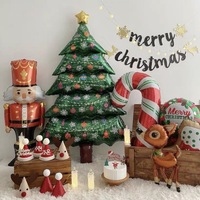 Ballons en aluminium à motifs de dessins animés pour décorations de fond de fête de Noël et du Réveillon du Nouvel An - Motifs rennes, bonhommes de neige, sapins de Noël - Vente en gros