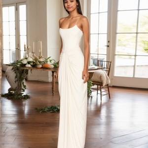 Vestido Largo Moderno Blanco para Mujer, Tela de Tul Natural Transpirable, Vestido de Gala Único, Caftán de Verano, Vestido de Graduación - Product Image 2