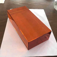 Briques de verre de couleur ambre doré, cloison décorative pour cour, briques de verre cristallin poli fin, prix de gros