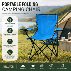 Sedia da Spiaggia Pieghevole Portatile, Leggera, <span class=keywords><strong>per</strong></span> Campeggio all'Aperto, con Portabicchieri, 1,8 kg, in Tessuto Oxford 600D Riciclabile, <span class=keywords><strong>per</strong></span> Regno Unito e Francia - Product Image 4
