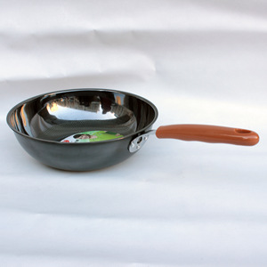 <span class=keywords><strong>Wok</strong></span> de Acero Inoxidable de Alta Calidad con Fondo Único y Perlas Decorativas, Capacidad de 3L, Mango de Plástico, Venta al por Mayor, Universal para Estufas de Gas y Batería - Product Image 2