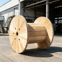 Carrete de Madera Sólida de Gran Capacidad para Enrollar Cables, Hecho a Medida para Cable de Fibra Óptica en Construcción, Tambores de Madera para Cables