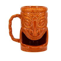 Verre à cocktail en grès de 350 ml (12 oz) pour fête hawaïenne, collectionnable, fait main, classique, en céramique, mug Tiki, non toxique, sans BPA