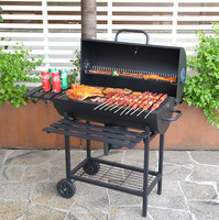 Barbecue au charbon de bois pliable en acier inoxydable - Grand barbecue portable de camping de style américain pour la maison