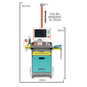 Chariot <span class=keywords><strong>de</strong></span> docteur Jacko Toys avec outils médicaux et table <span class=keywords><strong>de</strong></span> jeu pour enfants – Jouets d'imitation pour jeunes médecins - Product Image 3