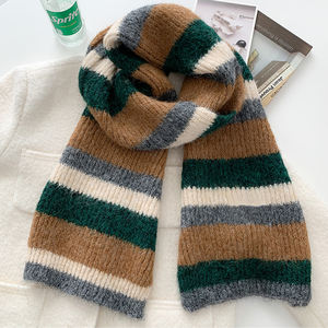 カシミヤニット無地スカーフ大人冬暖かい厚いロングスカーフ - Product Image 4