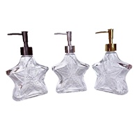 Distributeur de savon désinfectant pour les mains en verre transparent en forme d'étoile de mer, scellé par pompe, pour hôtels (bouteilles vides pour shampoing et gel douche)