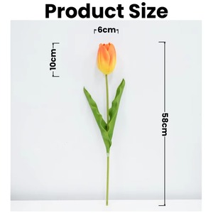 Venta al por mayor de alta calidad Artificial Real Touch PU tulipán Artificial naranja tulipán para la decoración de la boda de la Mesa del hogar - Product Image 2