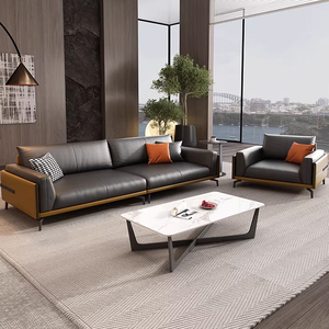 Divano Componibile in Pelle PU per Ufficio, Minimalista Moderno, Ecologico, con Spugna ad Alta Densità, per Aree Riunioni <span class=keywords><strong>e</strong></span> Ricevimento, Divano Aziendale - Product Image 5