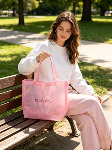 Custom Logo Colorful <b>Clear</b> TPU Tote Bag Waterproof Transparent Shopping <b>Handbag</b> Women Jelly Cosmetic Gift Bag With Handle - Product Image 5