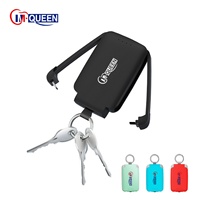 Cargador de Teléfono de Emergencia Portátil 2 en 1, Mini Llavero, Banco de Energía de 4000 mAh/2000 mAh, Salida de 10 W, Cable Integrado, Iluminación LED, para Exteriores