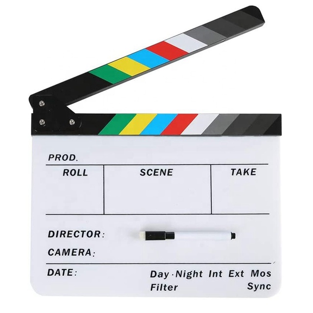 Director Video Film Clapboard Studio Camera Photography Film Director's Clapper Board Acrylic Dry Erase Director Film Clapboard