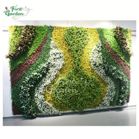 Mur vert artificiel haut de gamme arrangement de couleur de contraste de plante multicolore hall d'hôtel immeuble de bureaux décoration de Noël