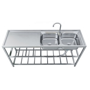 Equipo personalizado para salón de hotel y restaurante, cuenco doble para exteriores, acero inoxidable, lavado a mano, fregadero de cocina portátil, tanque de agua - Product Image 2