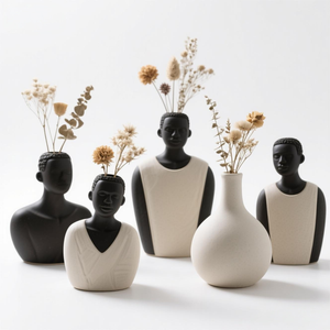 Vase en <span class=keywords><strong>céramique</strong></span> personnalisé de musicien africain - Décoration d'intérieur OEM/ODM avec accents d'instruments, variations de poses dynamiques - Product Image 3