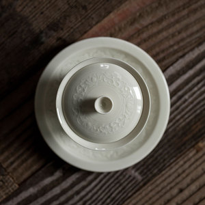 Ding Ware Gaiwan <b>Tea</b> <b>Set</b> With Lid Porcelain Lotus Scroll Design For Kung Fu <b>Tea</b> Ceremony - Product Image 5