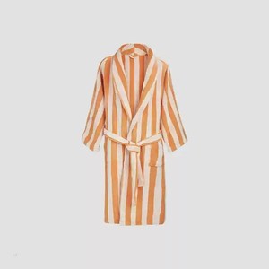 Hoogwaardige, op maat gemaakte, zomerse, casual badjas van 100% katoenen badstof, garengeverfd, slaap- en pyjamaset voor dames - Product Image 2